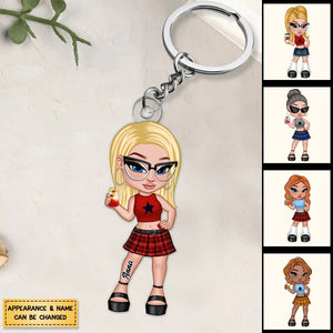 Y2K Fashion Girl Personalized Acrylic Keychain