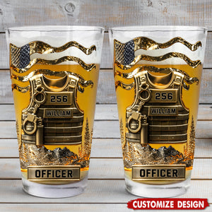 Serve And Protect - Personalized Police Officer Beer Glass