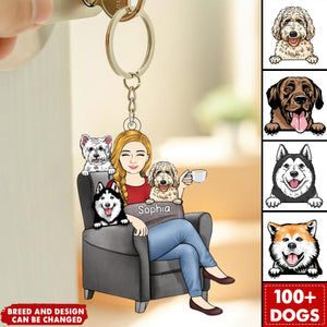The Crazy Dog Lady Best Dog Mom Ever - Dog Lovers Gift - Personalized Acrylic Keychain