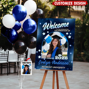 Class Of 2026 Party - Personalized Graduation Welcome Sign - Custom Photo Welcome Sign - Graduation Gifts