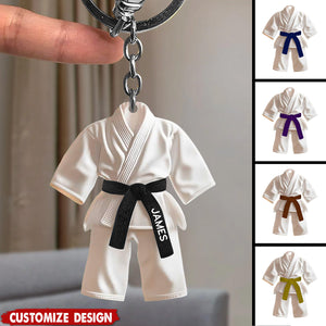 Personalized Black Belt Keychain - Karate,Jiu-Jitsu Gift