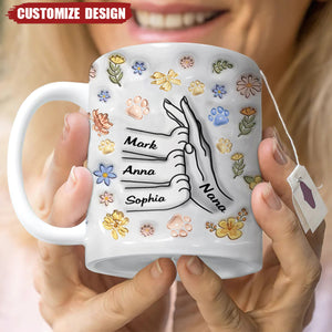 High Five Paw And Hand Personalized Mug - Gift For Cat Mom