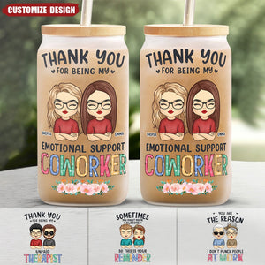 Thanks For Being My Unpaid Therapist - Personalized Glass Cup, Iced Coffee Cup - Gift For Best Friends, Sisters