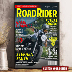 Personalized Motorcycle Magazine Cover Poster - Gift For Motorcycle Riders