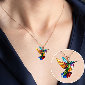 Colorful Hummingbird Necklace - Gift For Bird Lovers