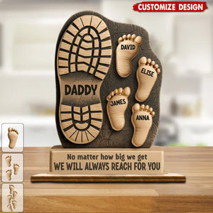 Your Footsteps Led Our Way - Family Personalized Shaped 2-Layered Wooden Plaque With Flat Stand