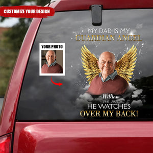 My Mom Is My Guardian Angel - Personalized Memorial Mom/ Dad Sticker/Decal
