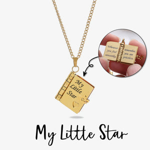 My Little Star Book Necklace-A Letter to My Daughter in a Locket