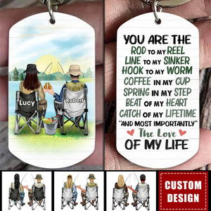 Personalized Fishing Couple Stainless Keychain - Gift Idea For Couple