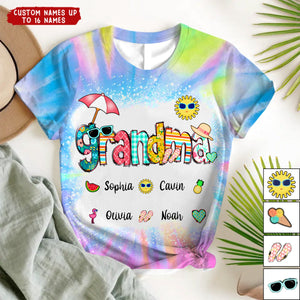 Personalized Summer Holiday All-over Print T-Shirt-Gift For Grandma