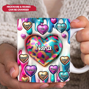 Personalized Sweet Heart Grandma Mom Kids Mug