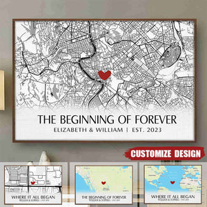 Where It All Began - Personalized Horizontal Poster - Gift For Couple