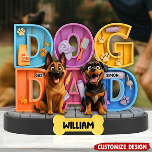 Adorable Dog Mom Dog Dad Acrylic Plaque - Personalized Gifts For Dog Lovers