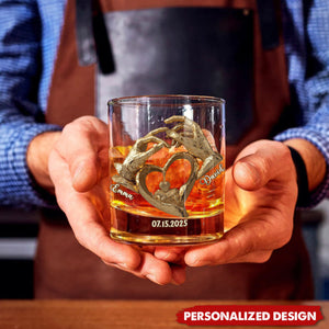 Anniversary Gift For Him/ Her - Personalized Couple Whiskey Glass