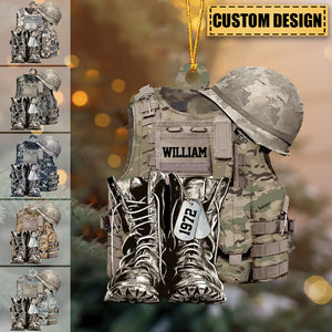 Personalized Camo Custom Name Christmas / Car Acrylic Ornament