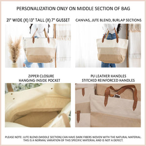 Personalized Woman Canvas Tote Bag - Gift For Mom,Grandma