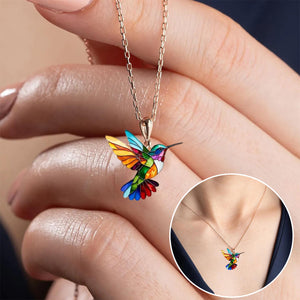 Colorful Hummingbird Necklace - Gift For Bird Lovers