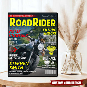 Personalized Motorcycle Magazine Cover Poster - Gift For Motorcycle Riders