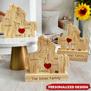 Personalized Wooden horse Family Puzzle