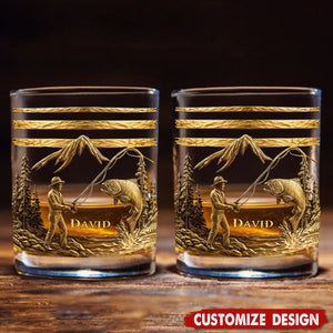Fishing For Life - Personalized Fishing Whiskey Glass