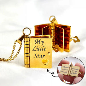 My Little Star Book Necklace-A Letter to My Daughter in a Locket
