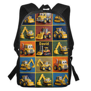 Personalized Construction Machines Kid Backpack