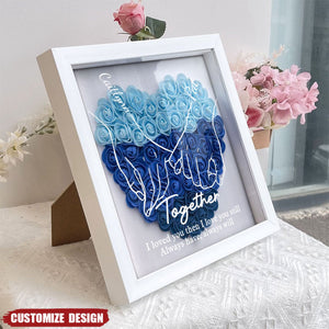 I Love You Forever & Always - Personalized Couple Flower Shadow Box
