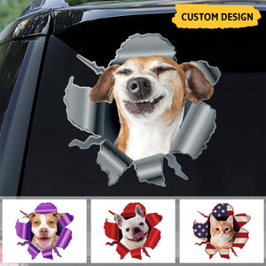 Personalized Peeking Pets Decal - Gift For Pet Lovers