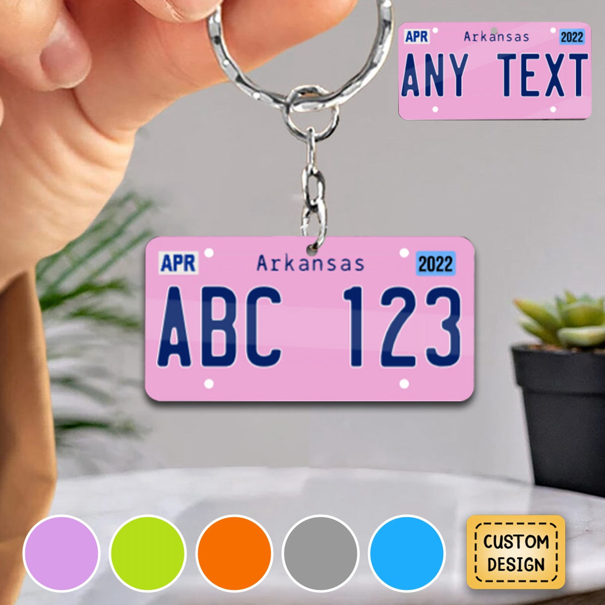 License Plate For Any State Personalized Photo Acrylic Keychain