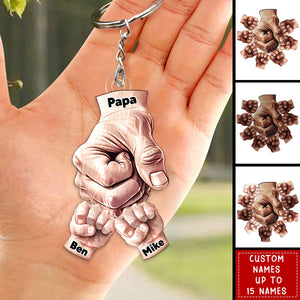 Happy Father‘s Day To Amazing Daddy/Grandpa Hands Personalized Acrylic Keychain