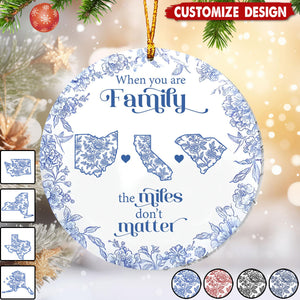 A Gift of Togetherness for Long Distance Family, Friends, or Sisters-Personalized Family Ornament