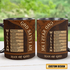 Man Of God - Personalized Black Mug