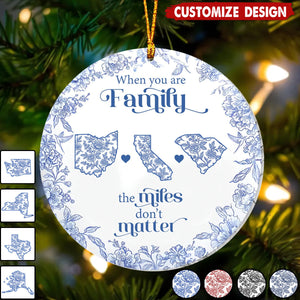 A Gift of Togetherness for Long Distance Family, Friends, or Sisters-Personalized Family Ornament