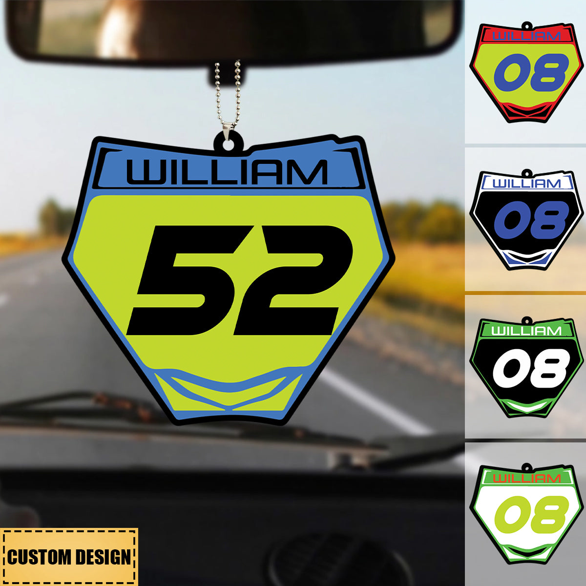 Motocross Racing - Personalized Acrylic Car Ornament - Gift For Motocross Lover