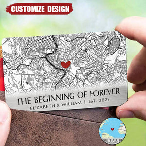 Where It All Began - Couple Personalized Aluminum Wallet Card