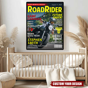 Personalized Motorcycle Magazine Cover Poster - Gift For Motorcycle Riders