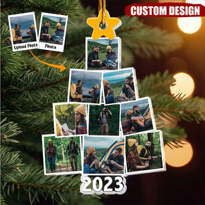 Photo Family-Couple-Pet Tree Christmas - Personalized Acrylic Photo Ornament