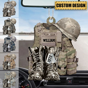 Personalized Camo Custom Name Christmas / Car Acrylic Ornament