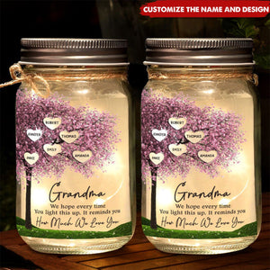 It Reminds You How Much We Love You - Family Personalized Mason Jar Light - Gift For Mom, Grandma