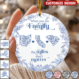 A Gift of Togetherness for Long Distance Family, Friends, or Sisters-Personalized Family Ornament
