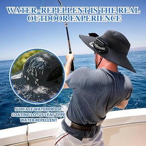 Wide Brim Solar Fan Outdoor Fishing Hat-Solar & USB Charging - Father's Day Gift