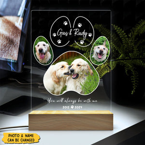 You Left A Paw Print On Our Hearts - Pet Memorial Personalized Night Light
