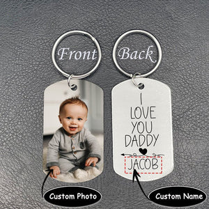 Personalized Photo Keychain Gift For Dad&Mom-i Love You Daddy/Mommy