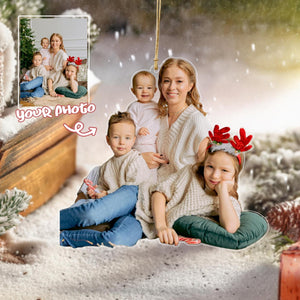 Personalized Love Family Upload Photo Christmas Ornament