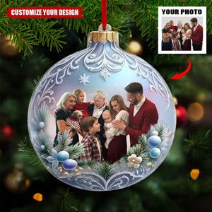 Personalized Upload Photo Christmas Acrylic Ornament - Christmas Gift Idea For Family/Couple