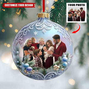 Personalized Upload Photo Christmas Acrylic Ornament - Christmas Gift Idea For Family/Couple