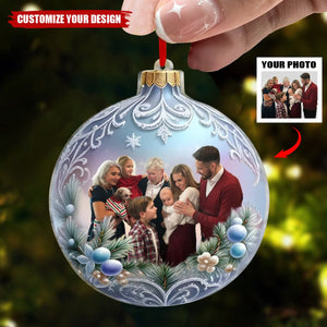 Personalized Upload Photo Christmas Acrylic Ornament - Christmas Gift Idea For Family/Couple