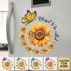 Blessed To Be Called Grandma Sunflower - Gift For Grandma, Mother, Mom - Personalized Decal