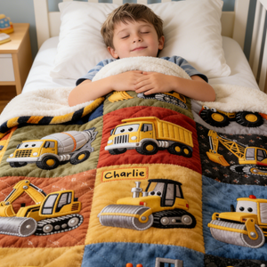 Construction Machines - Personalized Kid Blanket