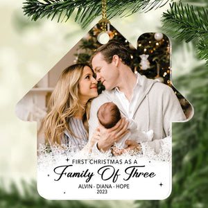 First Christmas As A Family Of Three - Ornament Personalized Christmas Gift For Him/Her, For Couple